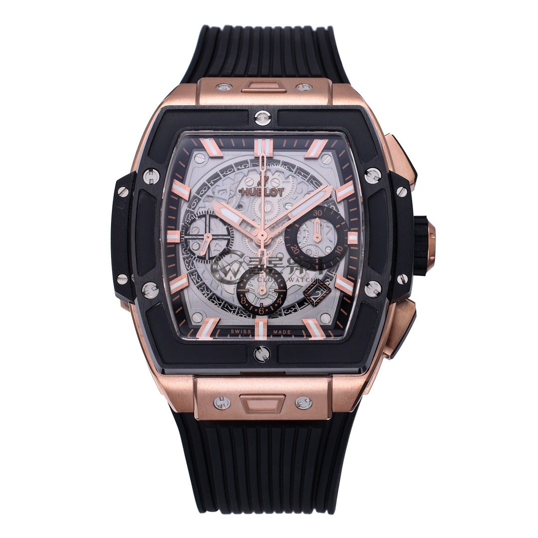 BBF 공장 위블로 빅뱅 스피릿 Grey 다이얼 Black 세라믹 베젤 Rose Gold Case 러버밴드 HUB4700 무브먼트 42mm
