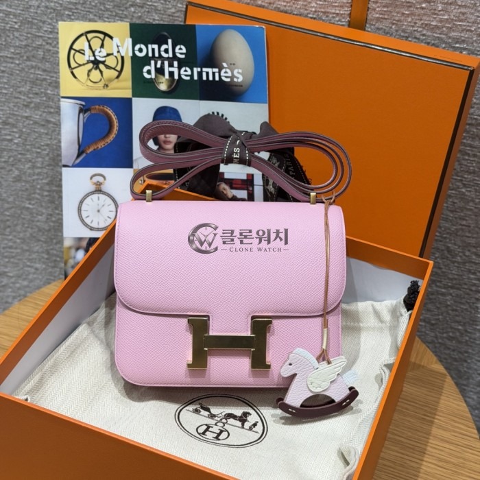 최고퀄 올수공 에르메스 콘스탄스 19 Mauve 엡송 가죽 골드 하드웨어