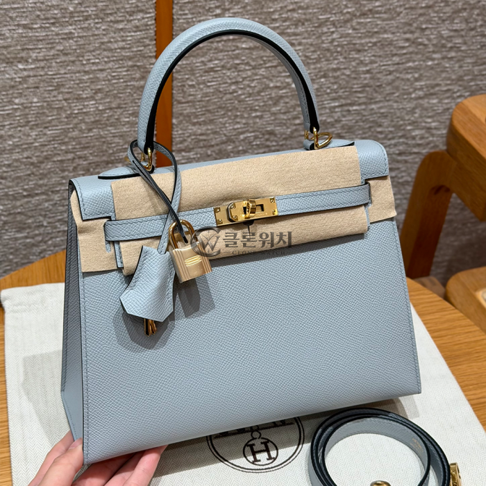 Top-Quality Hermès Fully Handcrafted Kelly 25 Gris pantin Epsom Leather Gold Hardware