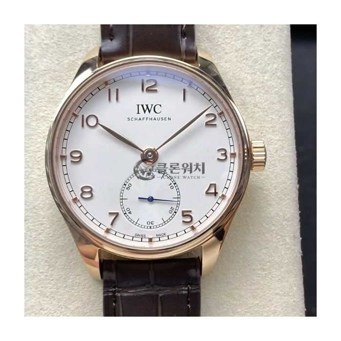 최고퀄 레플리카 IWC 포르투기저 오토매틱 화이트 다이얼 금통 40 IW358306