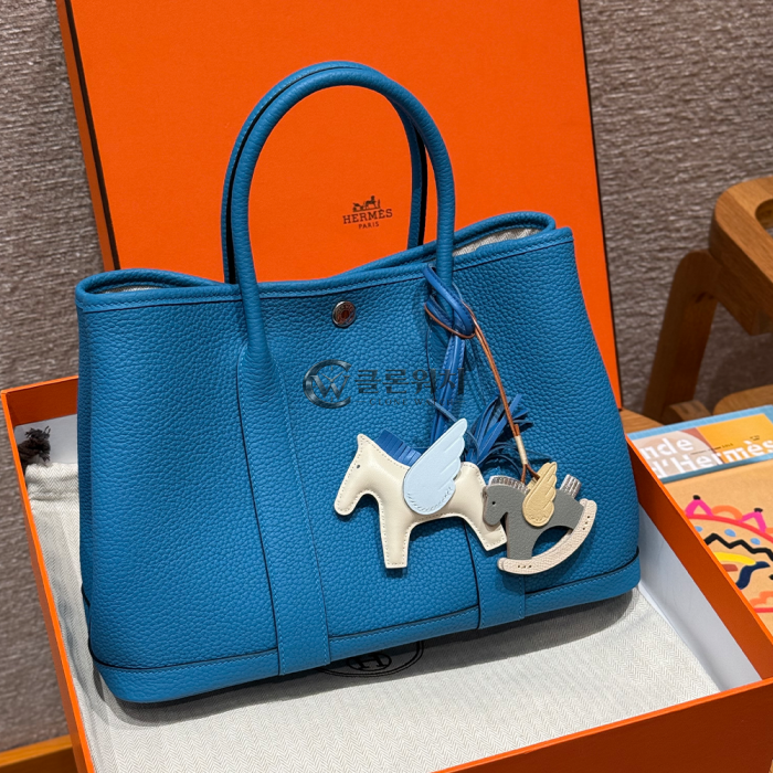 최고퀄 올수공 에르메스 가든파티 30 Blue Zanzibar 네곤다 가죽