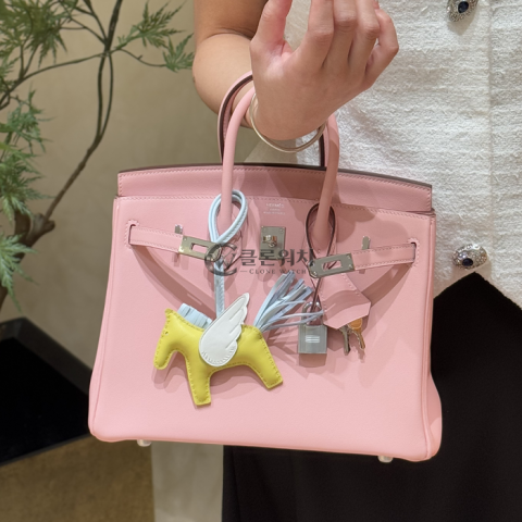 Top-Quality Hermès All-Handmade Birkin 25 Rose Sakura Swift Leather Silver Hardware