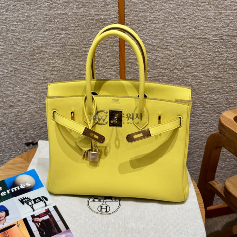 Top-Quality Hermès All-Handmade Birkin 30 Lime Swift Leather Gold Hardware