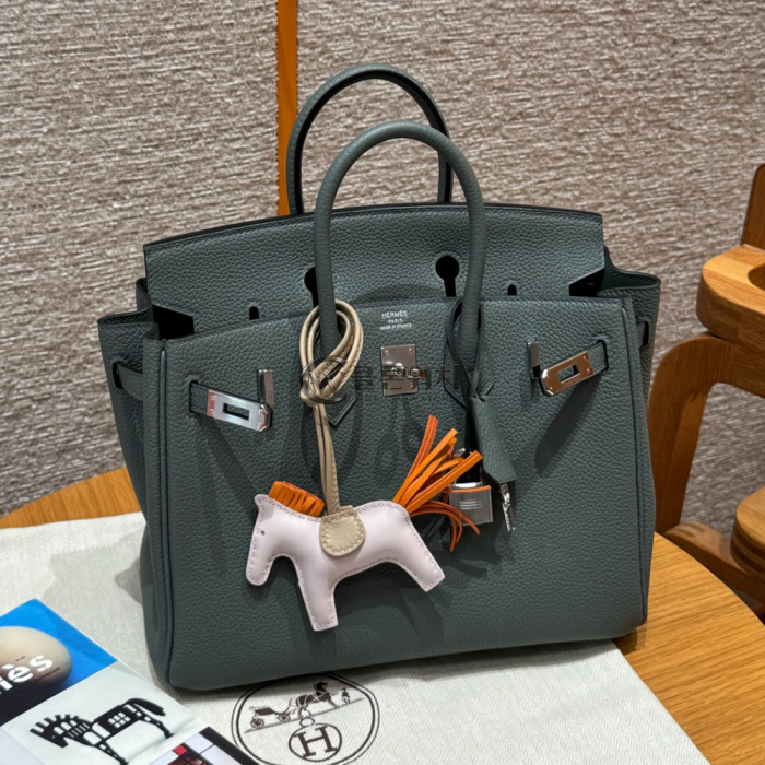 Top-Quality Hermès All-Handmade Birkin 25 Vert Amanda Togo Leather Silver Hardware