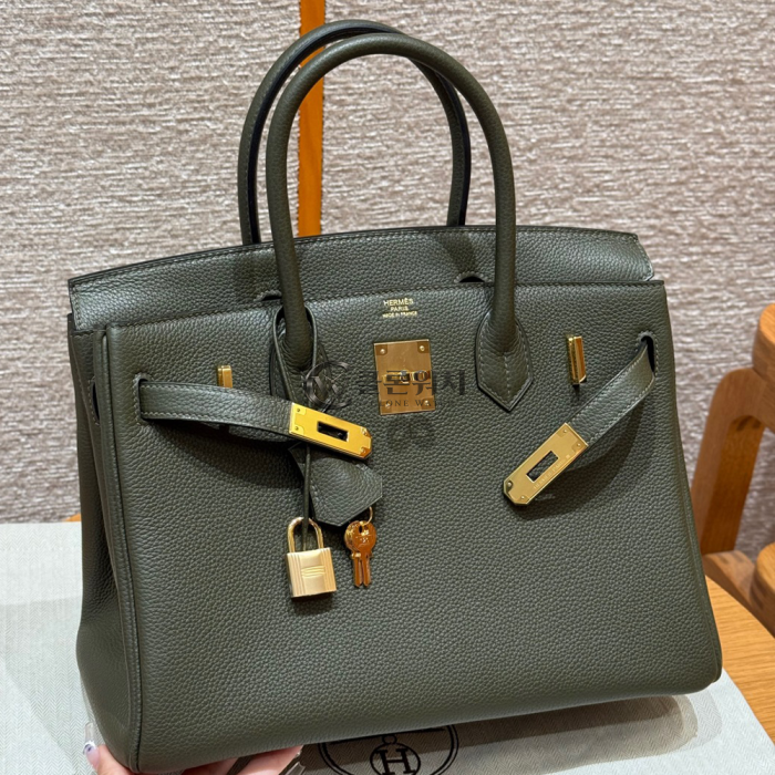 최고퀄 에르메스 올수공 버킨 30 Olive Green 토고 가죽 금장