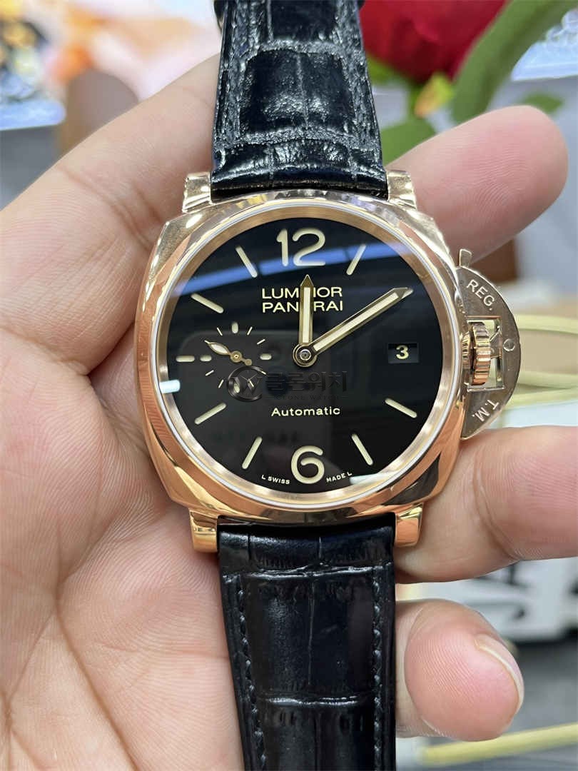 VS 공장 PAM908 – 42mm 파네라이 루미노르 두에 레플리카 슬림 케이스 오토매틱 무브먼트