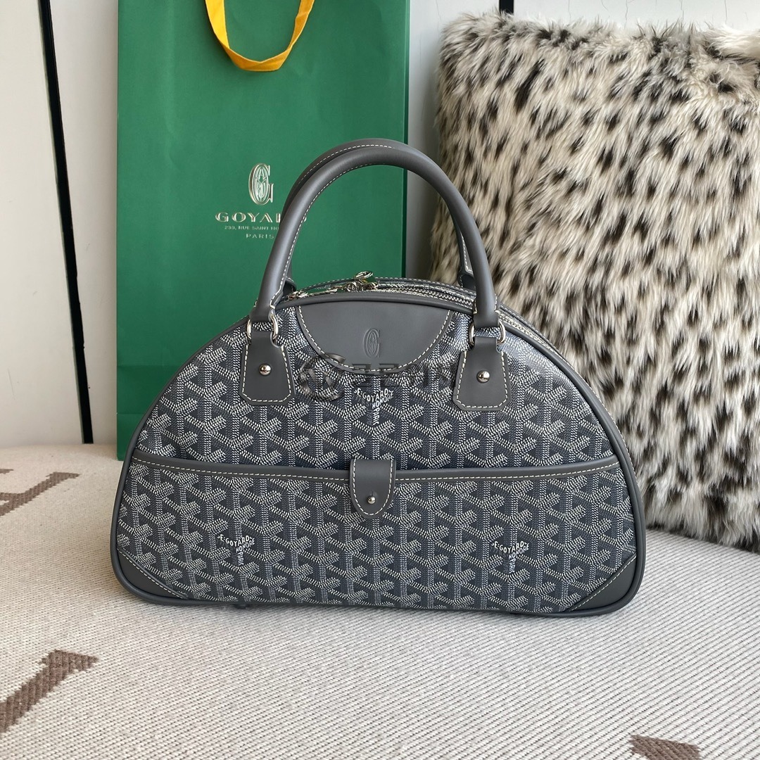 GOYARD Bowling Bag in Grey Goyardine Canvas
