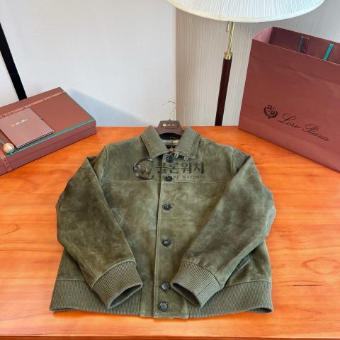 Loro Piana Green Suede Button-Front Bomber Jacket Olive Green