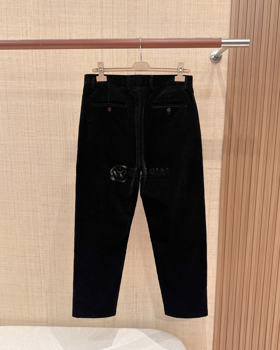 로로피아나 블랙 자르노 스트레이트 코듀로이 팬츠