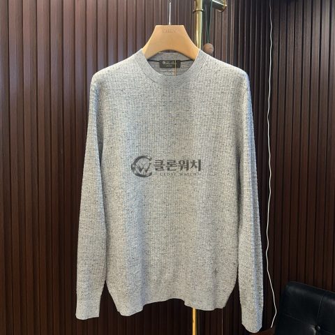 로로피아나 그레이 멜란지 크루넥 스웨터