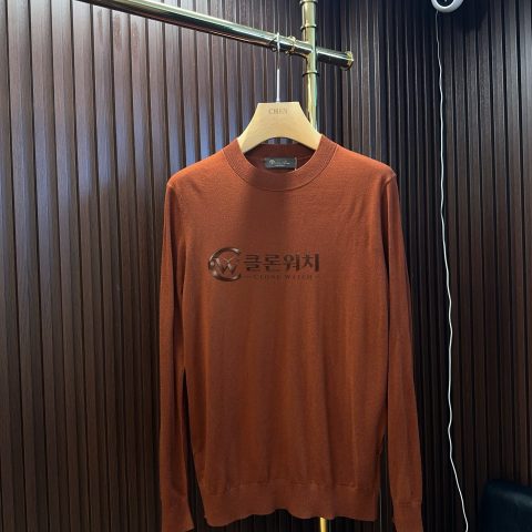 로로피아나 오렌지 캐시미어 크루넥 스웨터