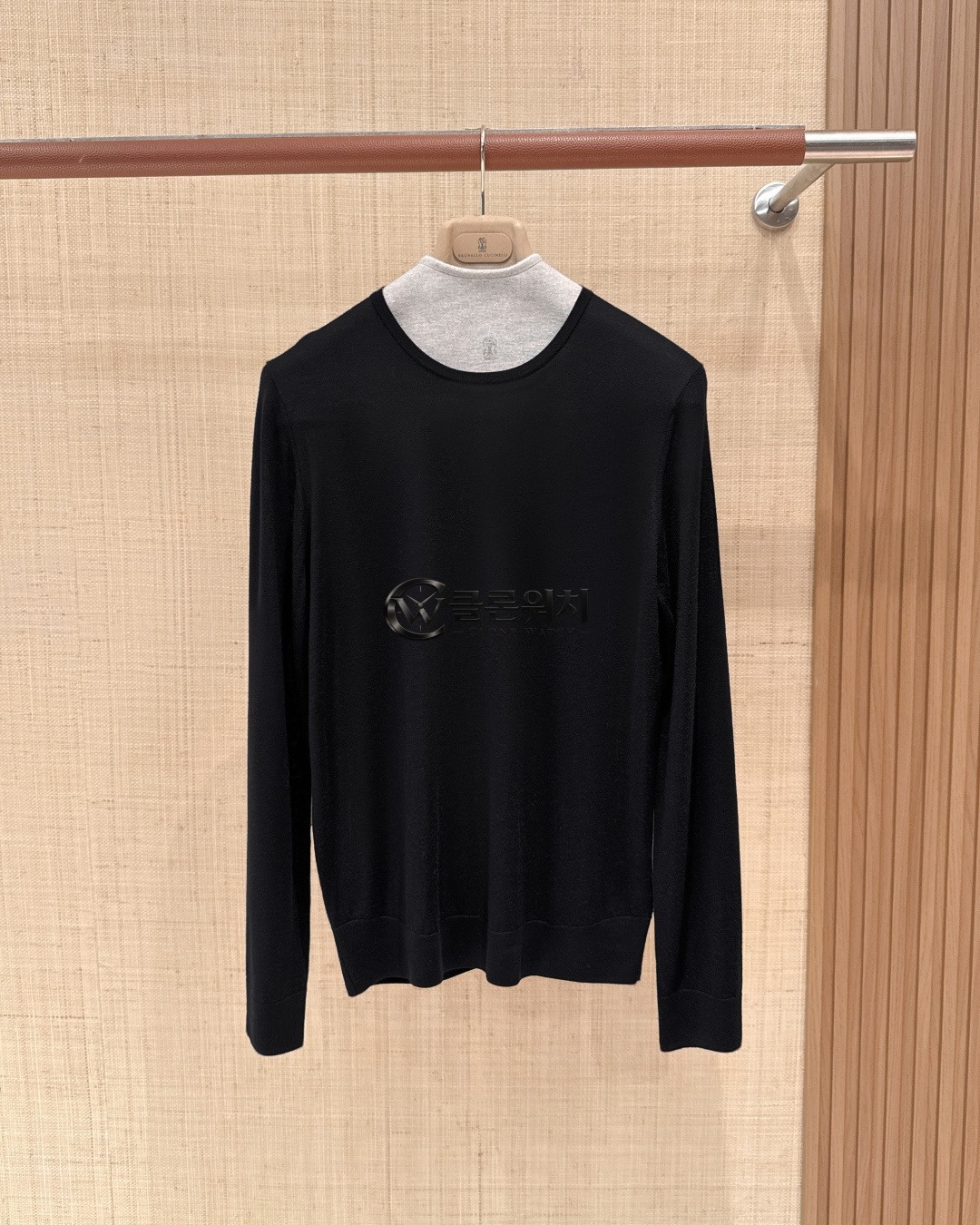 Loro Piana Black Crewneck Virgin Wool Sweater