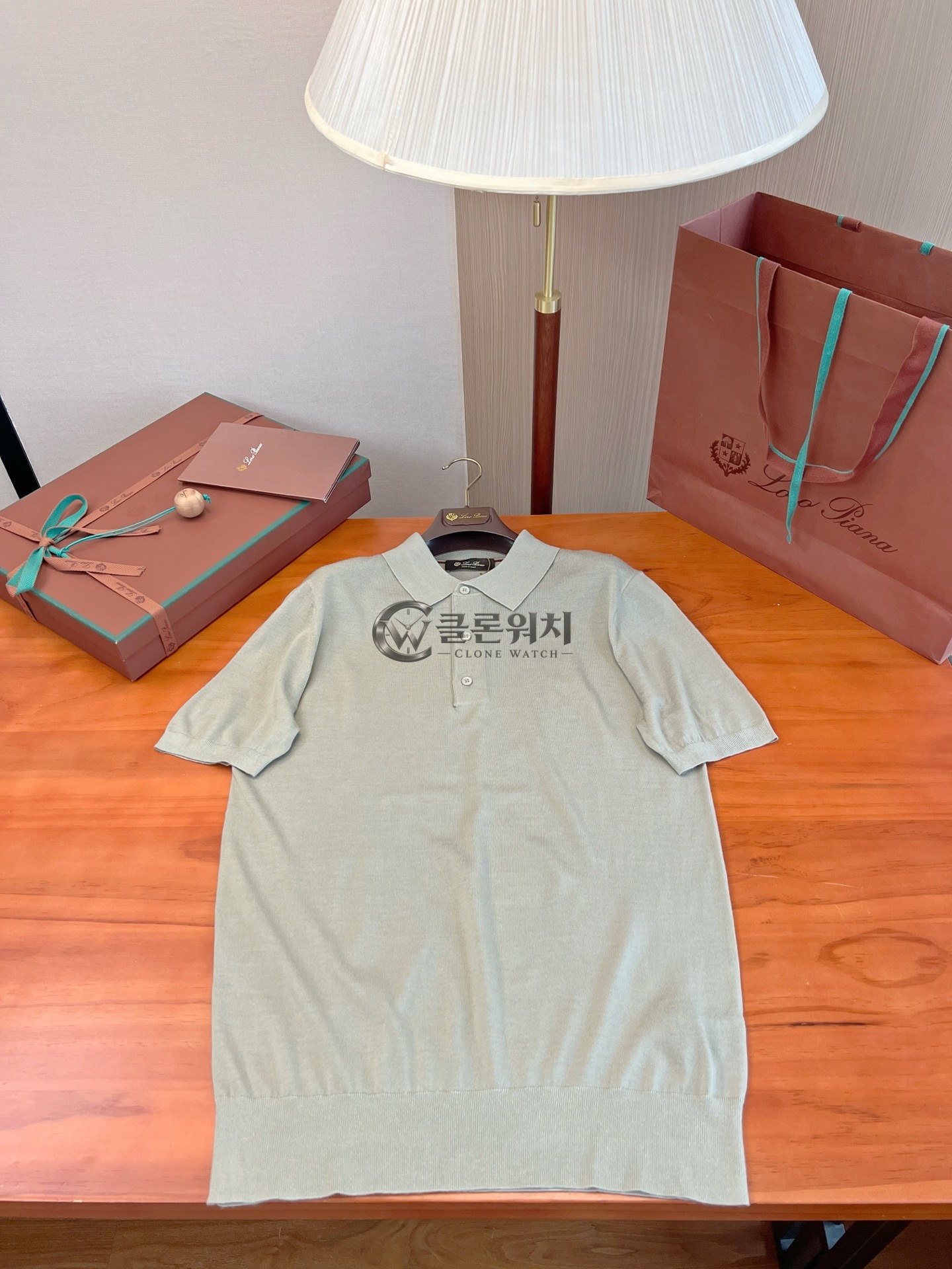 Loro Piana Sottile Short-Sleeve Polo Shirt — Sage Green