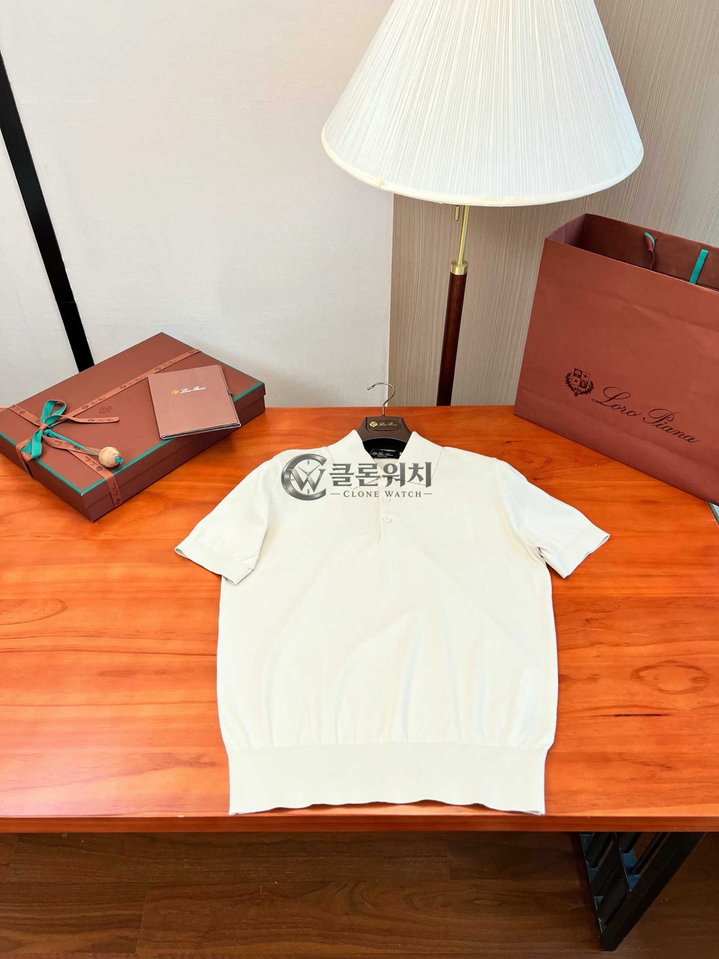 Loro Piana White Short-Sleeved Knit Polo Shirt