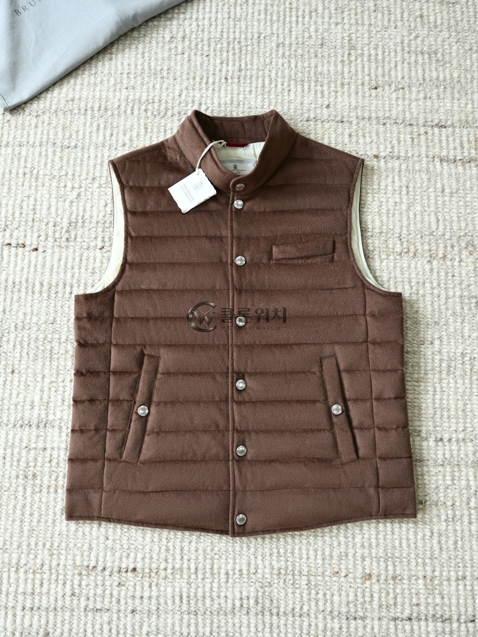 BRUNELLO CUCINELLI Brown Cashmere Quilted Vest
