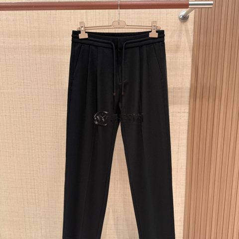 브루넬로 쿠치넬리 블랙 플란넬 캐주얼 팬츠