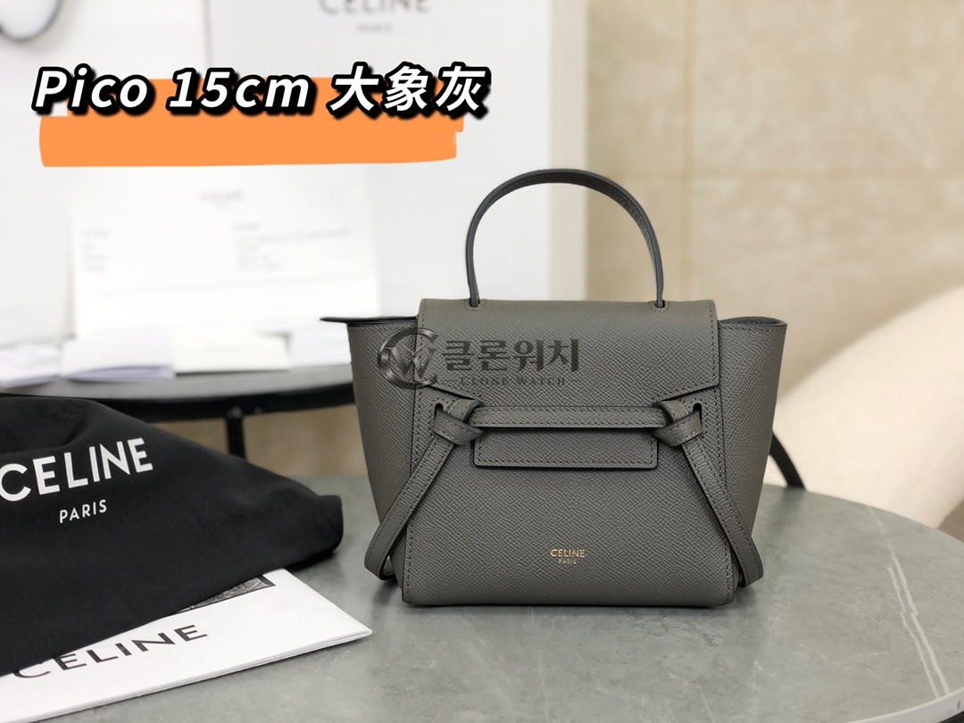 셀린느 CELINE Pico Belt Bag in Grained Calfskin – Grey
