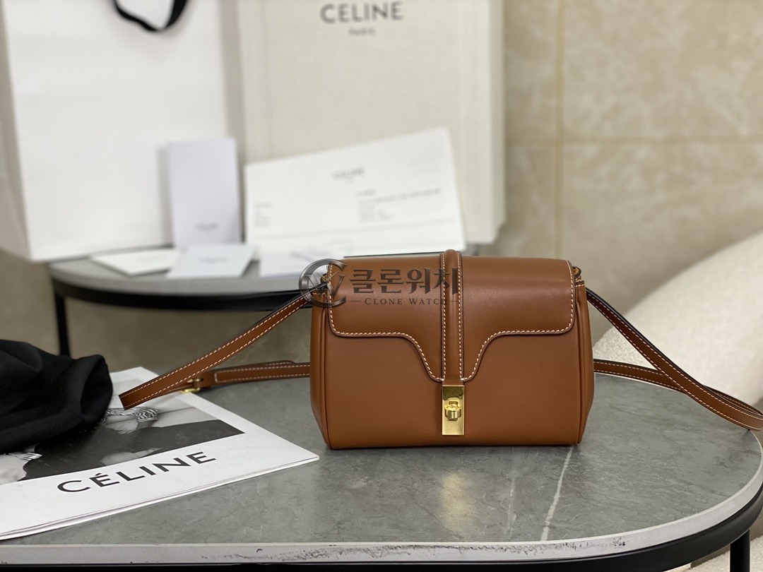 셀린느 CELINE Teen 16 Bag in Tan Calfskin