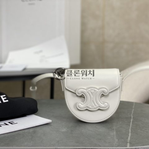 셀린느 트리옹프 미니 플랩 백 - 화이트