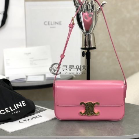 셀린느 CELINE Triomphe Shoulder Bag in Pink